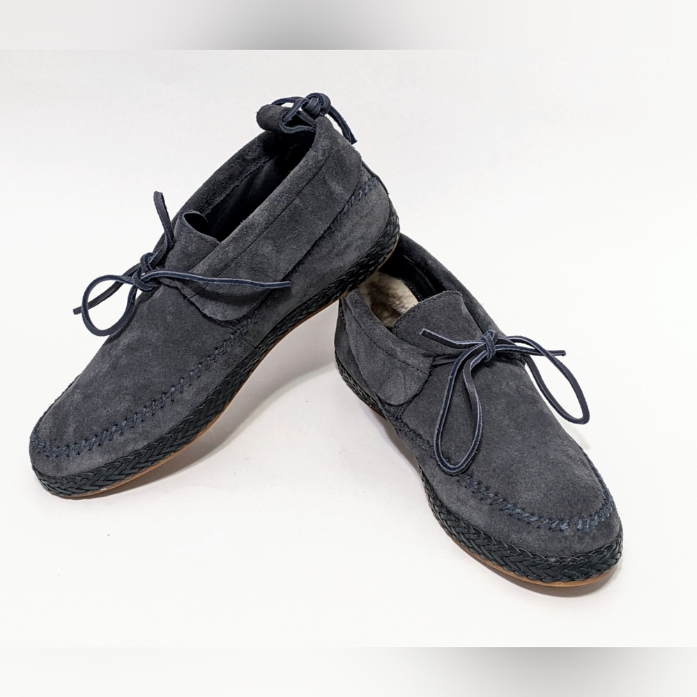 Ugg Woodlyn Moccasin Ankle Booties Women's 7 Gray Suede LNC